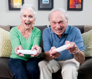 Seniors Playing Video Games